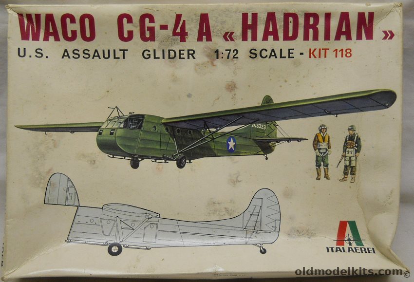 Italaerei 1/72 Waco CG-4 Hadrian Assault Glider - USAAF Normandie / USAAF Sicily / RAF, 118 plastic model kit